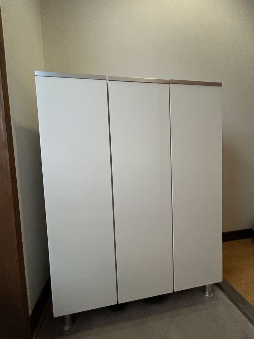 大川家具　シューズボックス　靴箱　鏡面ホワイト　ニトリ　幅75