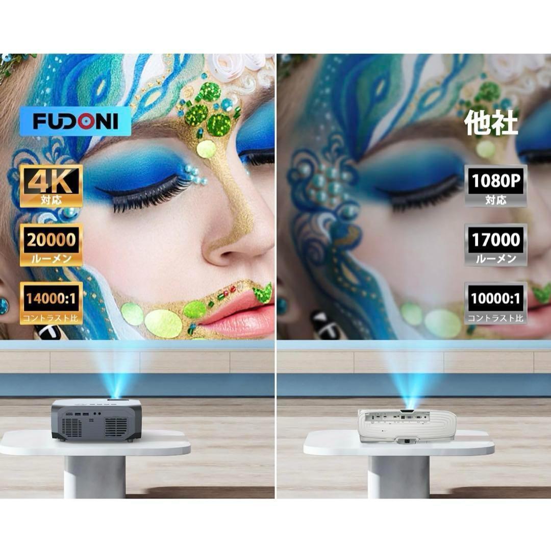 家庭用プロジェクター 小型 1080P 4K対応 フルHD スクリーン付き