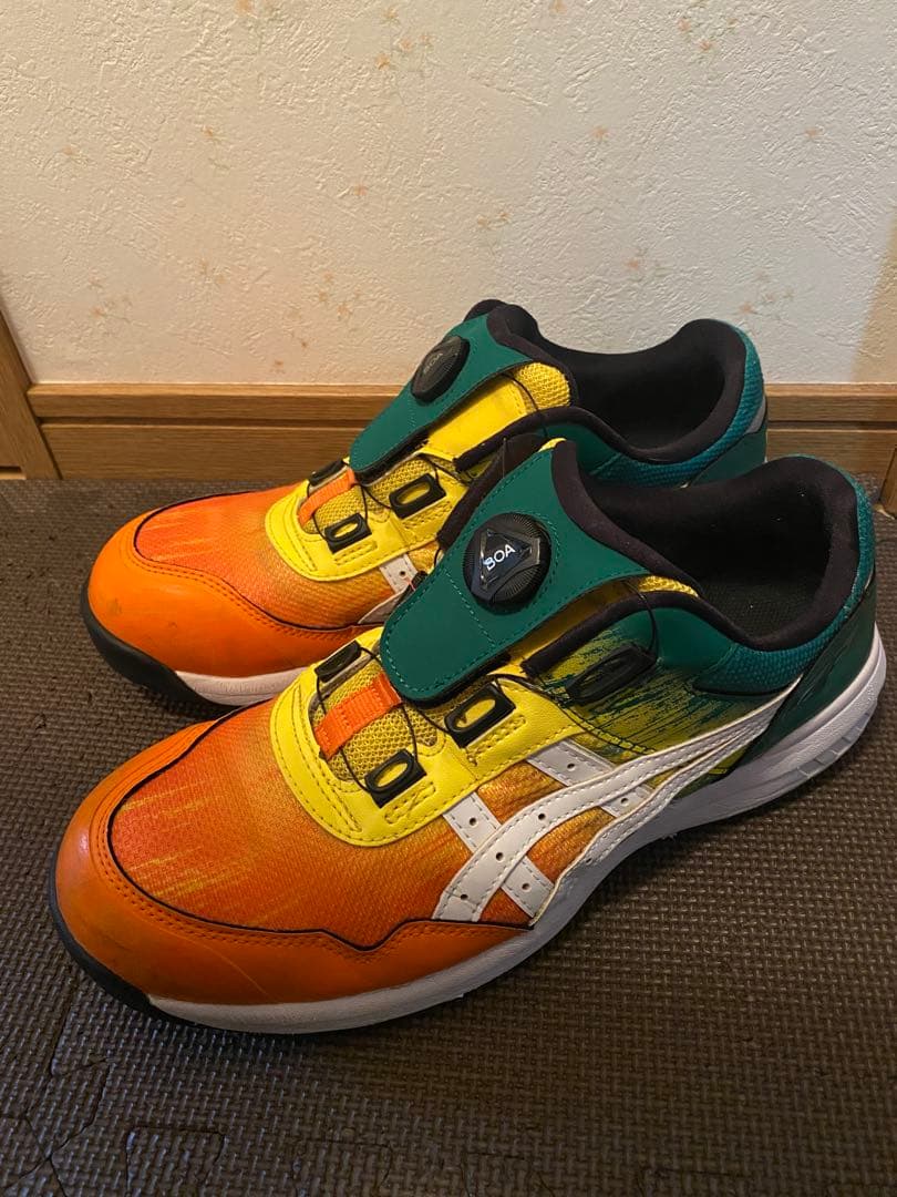 G*K様 ASICS BOA安全靴 オレンジ/イエロー/グリーン限定色　27.5