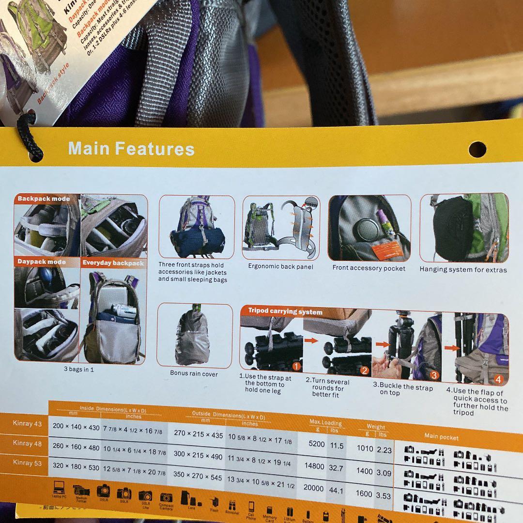 未使用　カメラリュック　大　カメラ　バッグ　送料込み