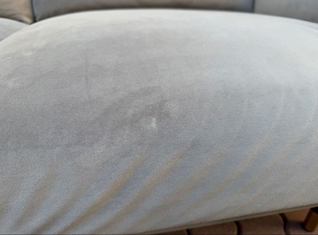 LOYWA ロウヤ ベルベット調 2人掛けソファ ファブリック グレー