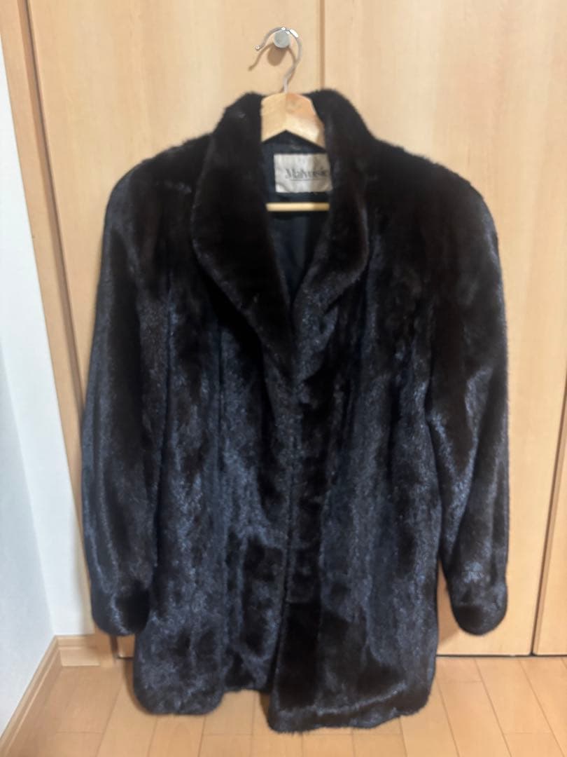 美品　BLACKGLAMA Malvoisie ファーコート　ダークブラウン