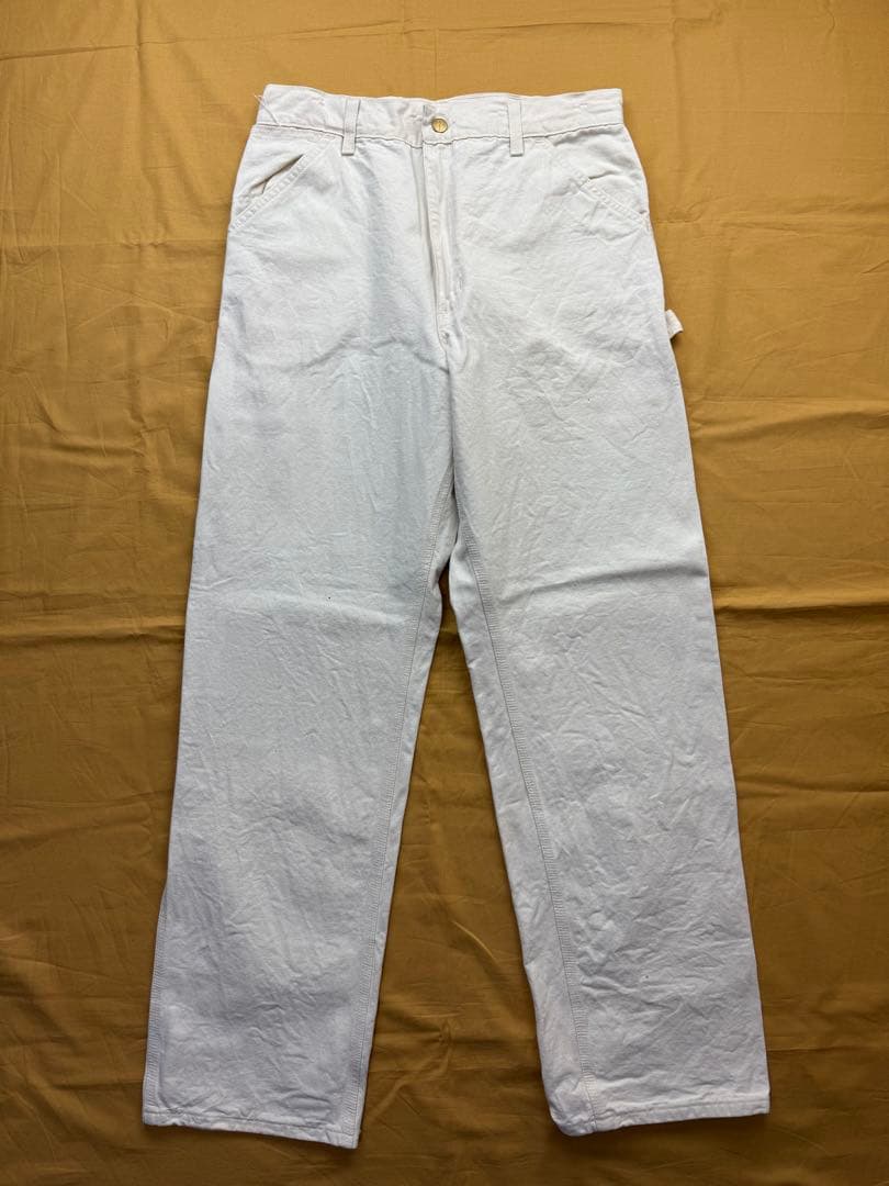 80s 90s carhartt USA製　ペインターパンツ　ホワイト　きなり