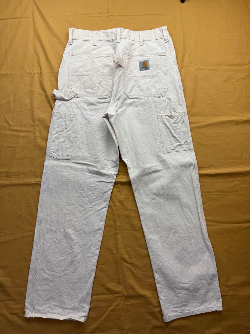 80s 90s carhartt USA製　ペインターパンツ　ホワイト　きなり