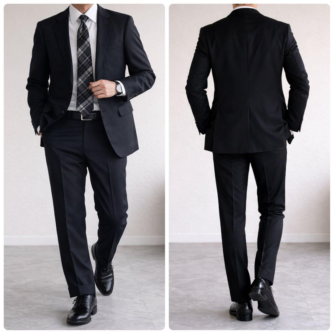 美品 トゥモローランド NIKKE ウール セットアップ 黒 サイズ50 近年