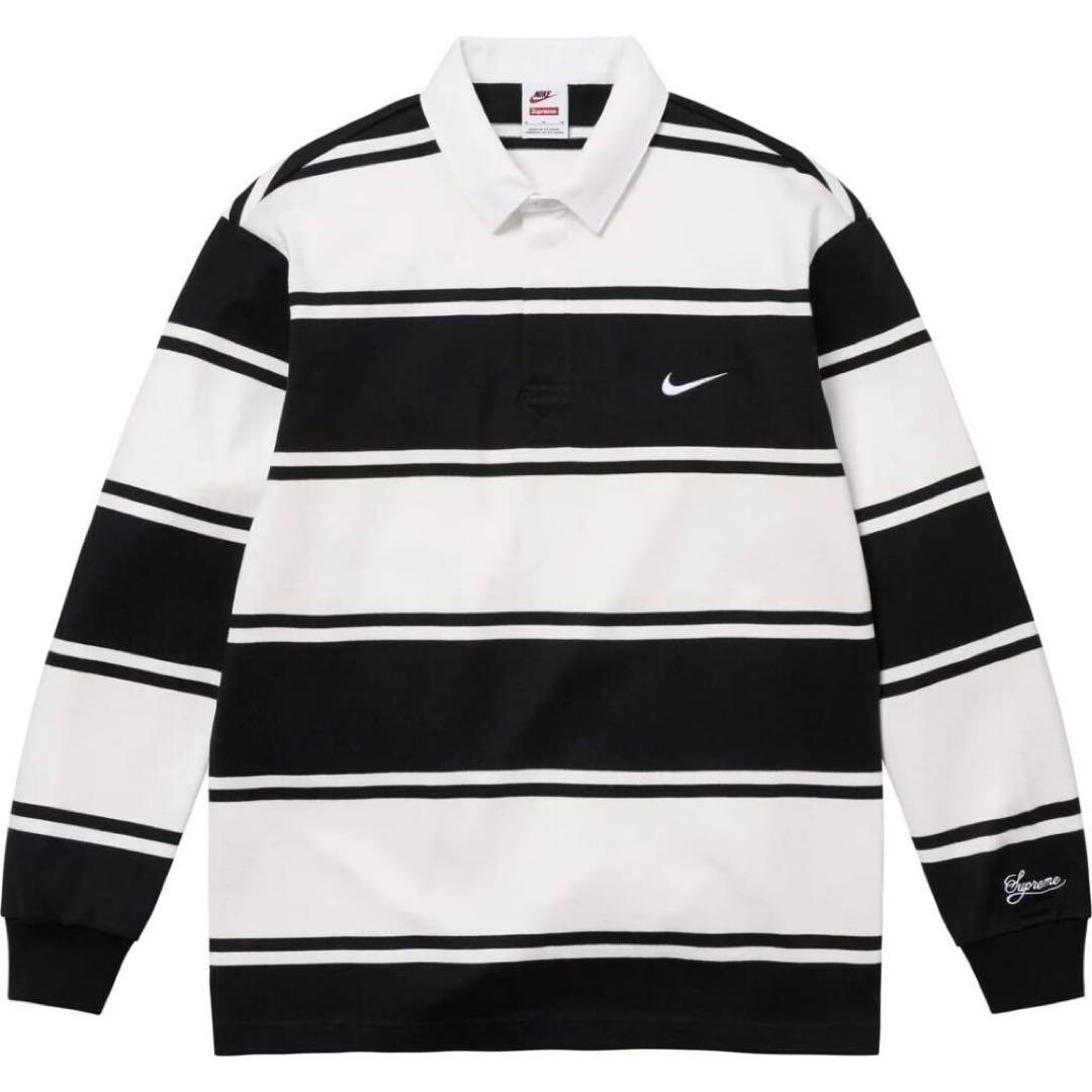 【新品未使用】Supreme Nike Stripe Rugby Black M
