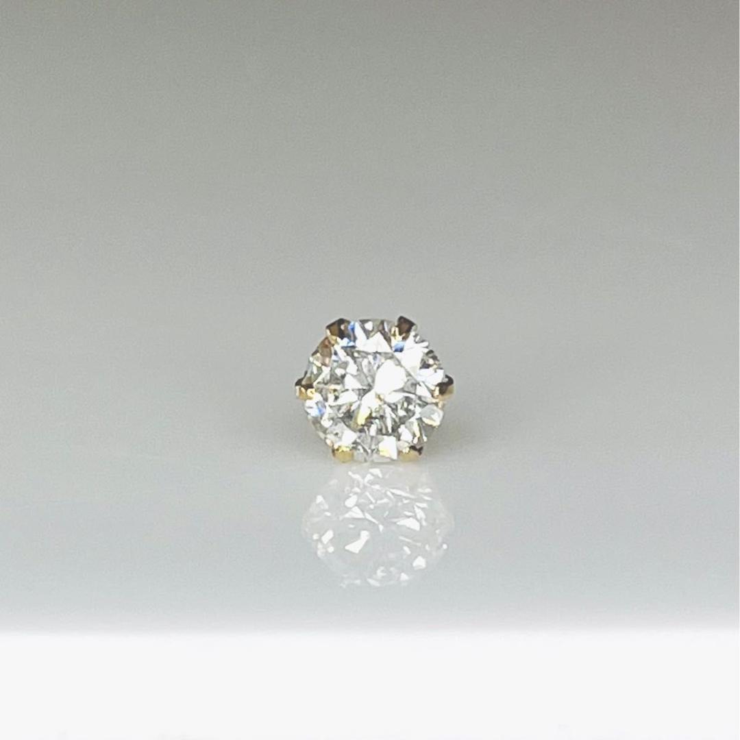 0.5ct K18天然ダイヤモンド片耳ピアス　中央宝石研究所ソーティング付き