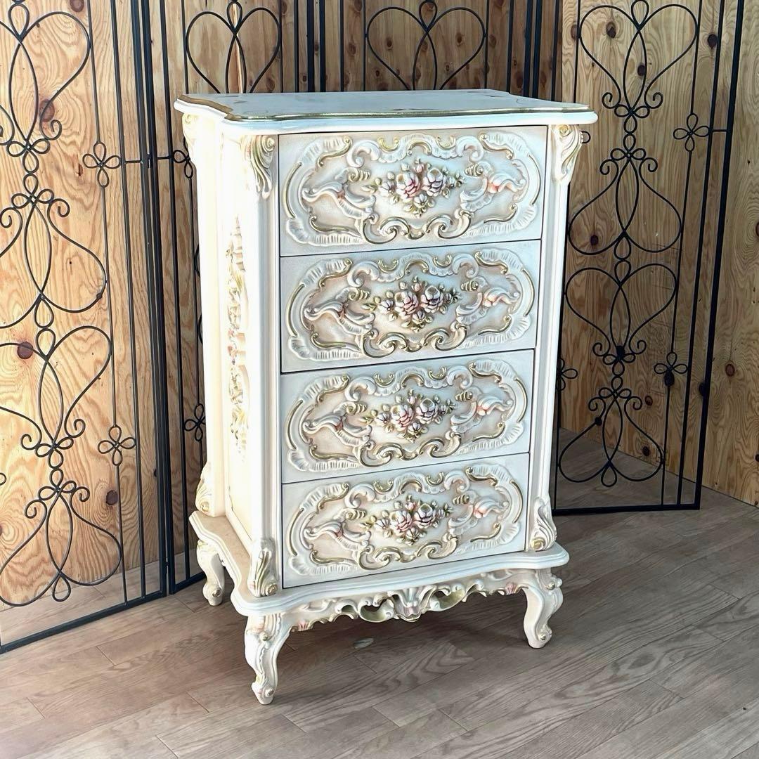 4段チェスト　ロココ調　猫脚 プリンセス ヨーロピアン 姫系⑥