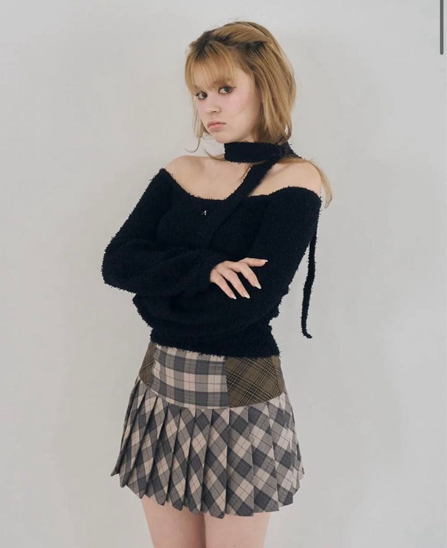 【ANDMARY】新品未使用 Coco check pleats skirt