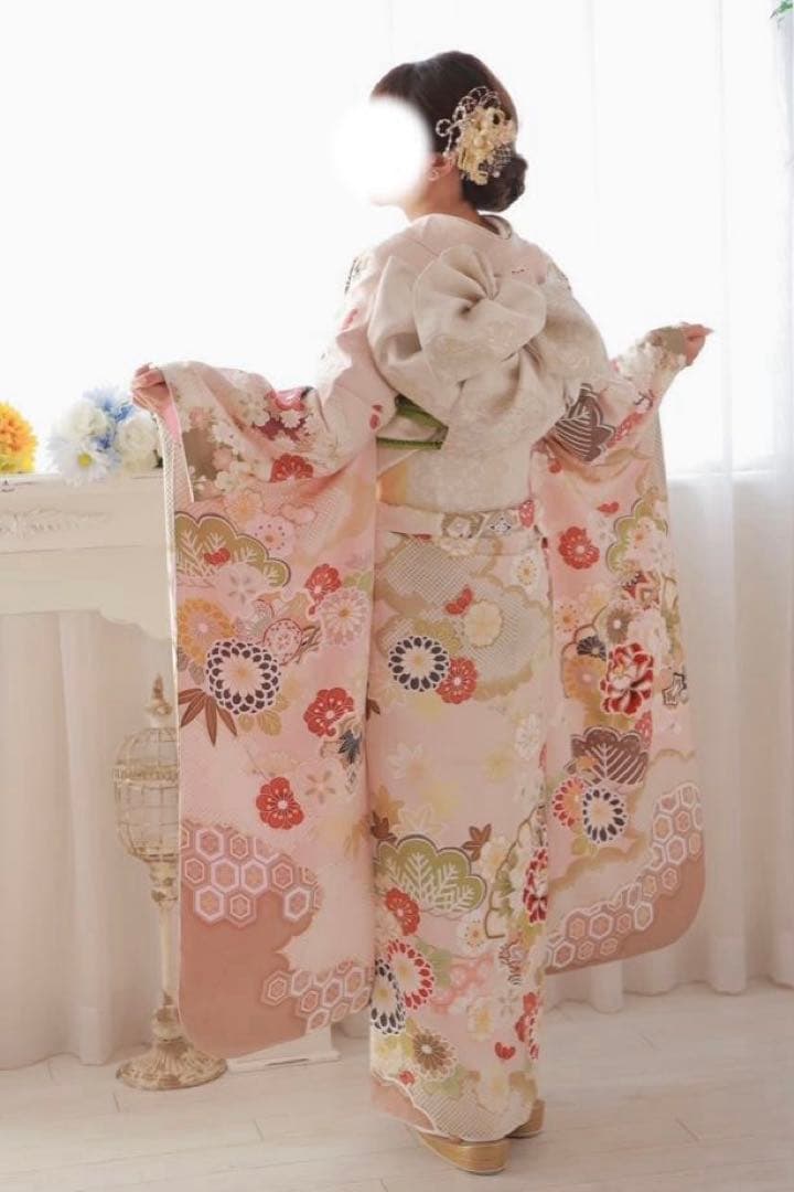 正絹♡振袖フルセット　淡いピンク　成人式