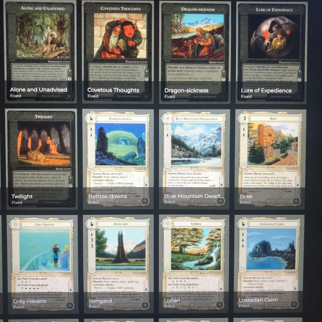 ミドルアース　カード　チャレンジデッキB ccg コンプ　指輪物語　希少