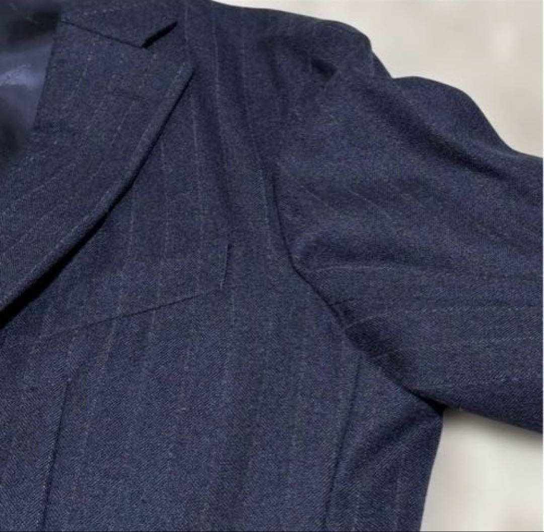 タケオキクチ　スーツ上下　Lサイズ　ネイビー ストライプ　秋冬用