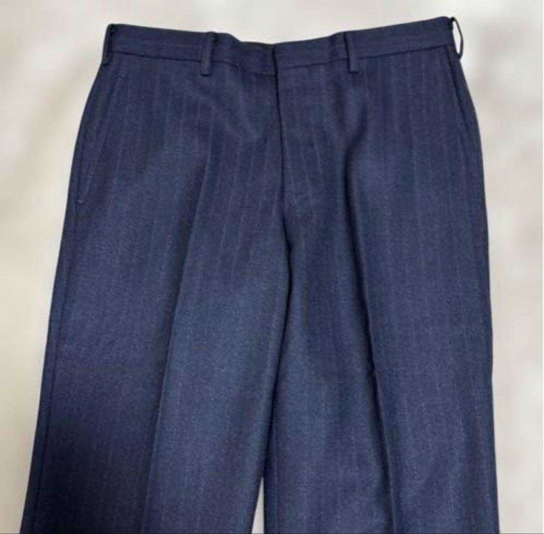 タケオキクチ　スーツ上下　Lサイズ　ネイビー ストライプ　秋冬用