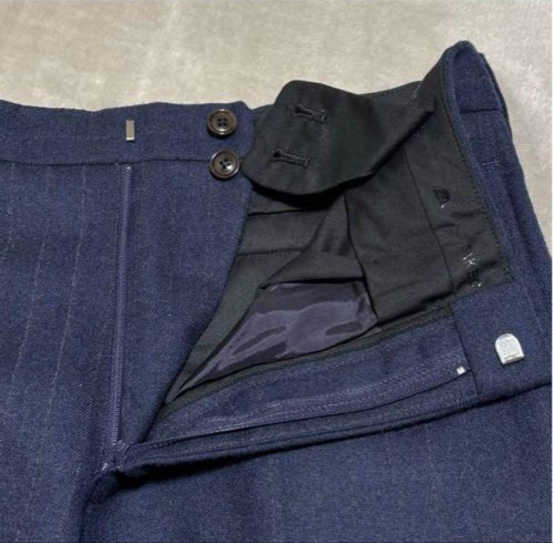 タケオキクチ　スーツ上下　Lサイズ　ネイビー ストライプ　秋冬用