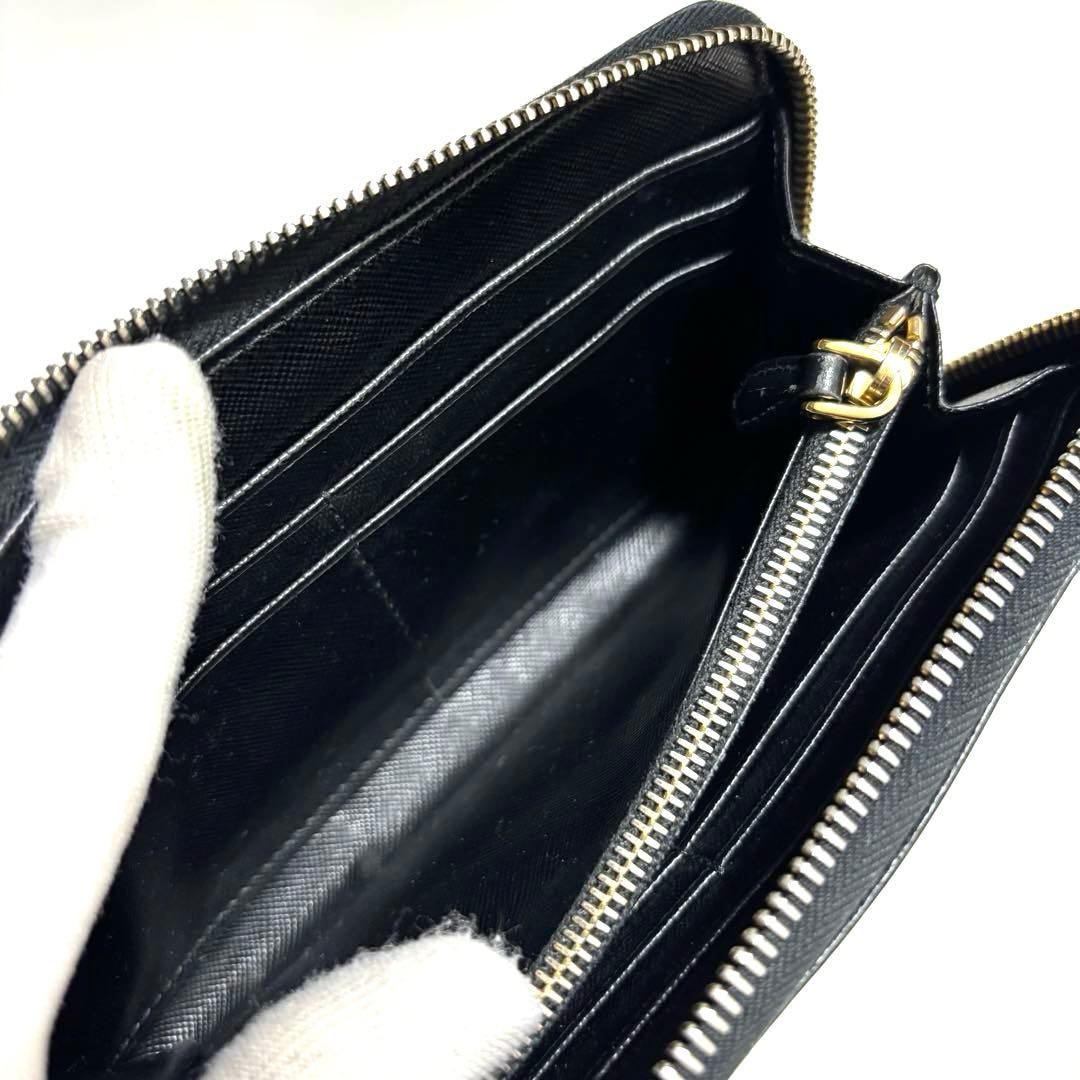 ちょこたん　PRADA プラダ◆黒ブラック◆サフィアーノレザー◆長財布