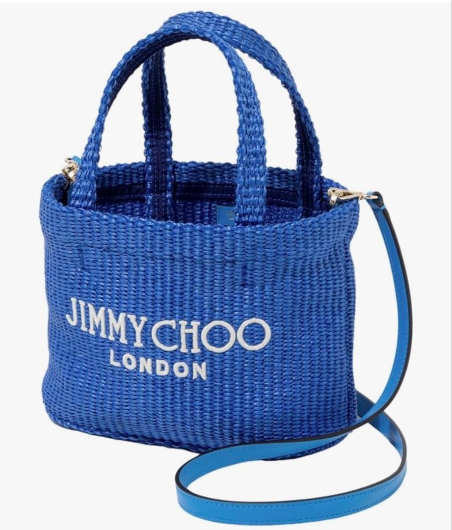 Jimmy Chooミニトート ラフィアかごバッグ
