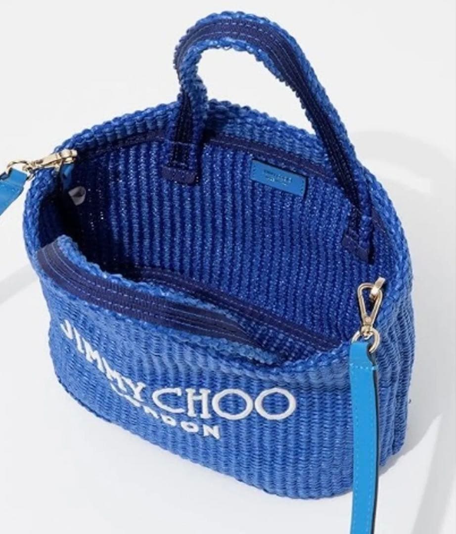Jimmy Chooミニトート ラフィアかごバッグ