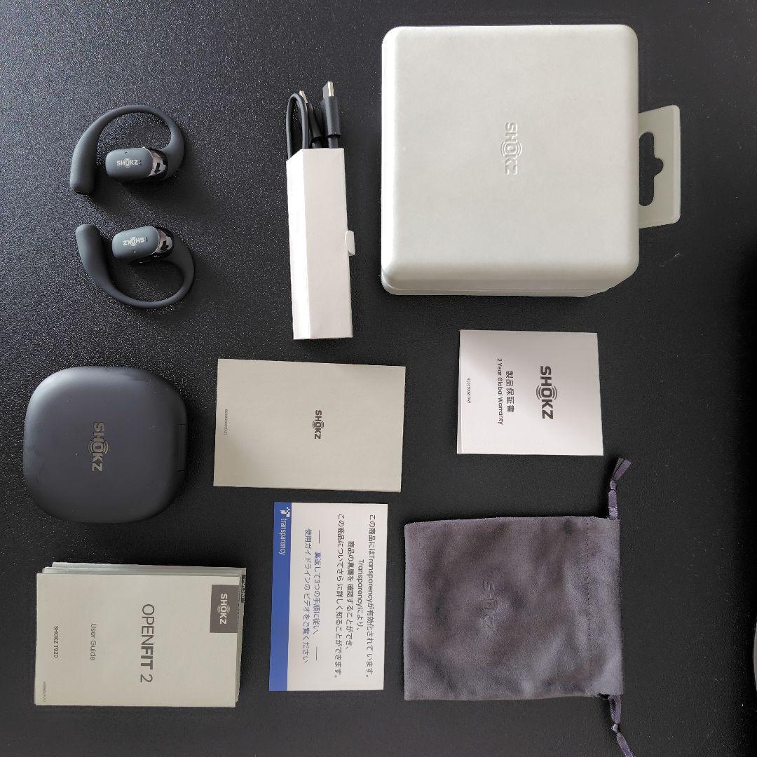 Shokz openfit2 ショックス　オープンフィット2 ブラック