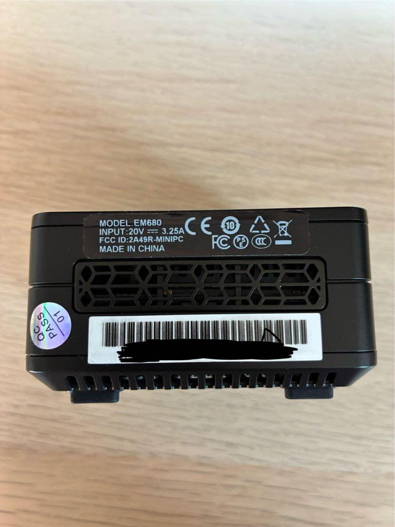 【美中古】 Minisforum EM680 SSD:512GB 付属品完備