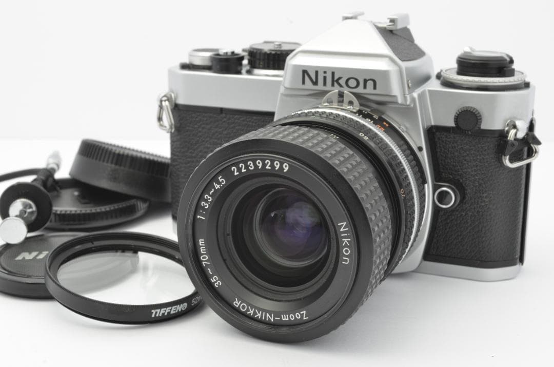 【美品】Nikonニコン FE シルバー【完動品】ズームレンズ、フィルター付き