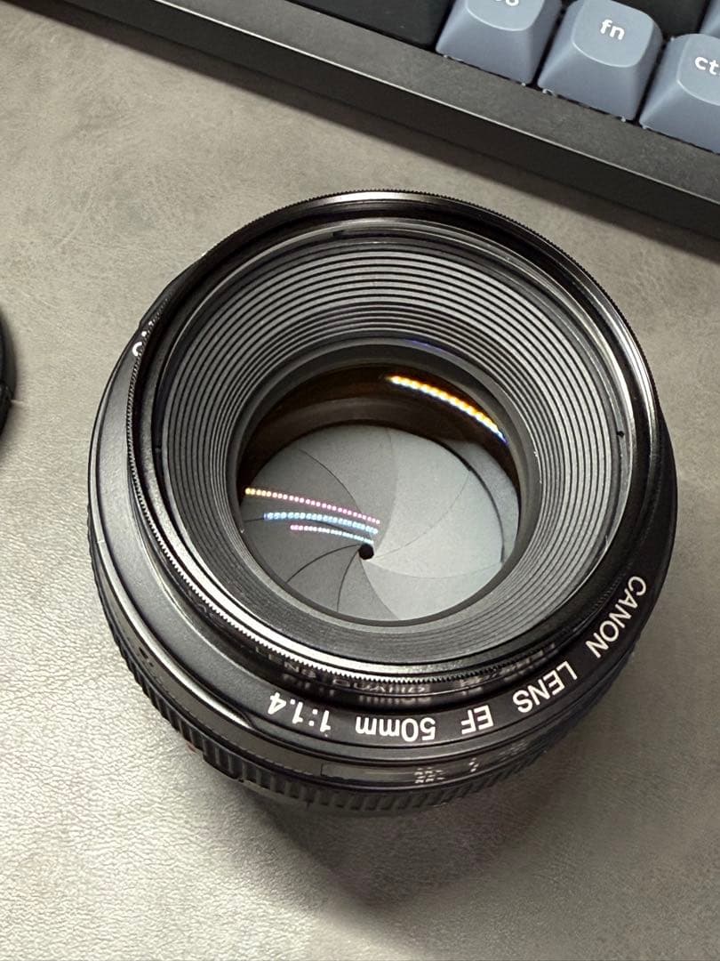 Canon EF 50mm f/1.4 USM フード、フィルター付