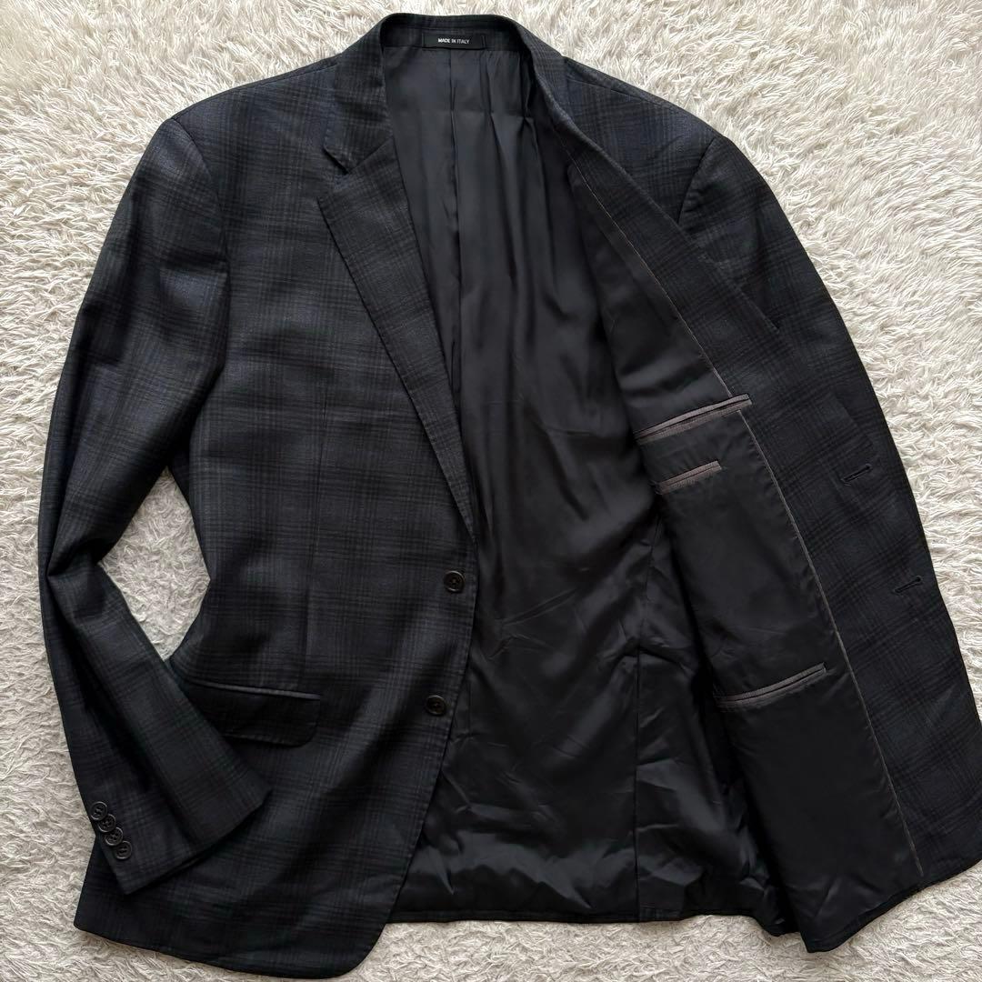 ★希少XLサイズ★ ジョルジオ アルマーニ SOFT チェック ジャケット 灰色