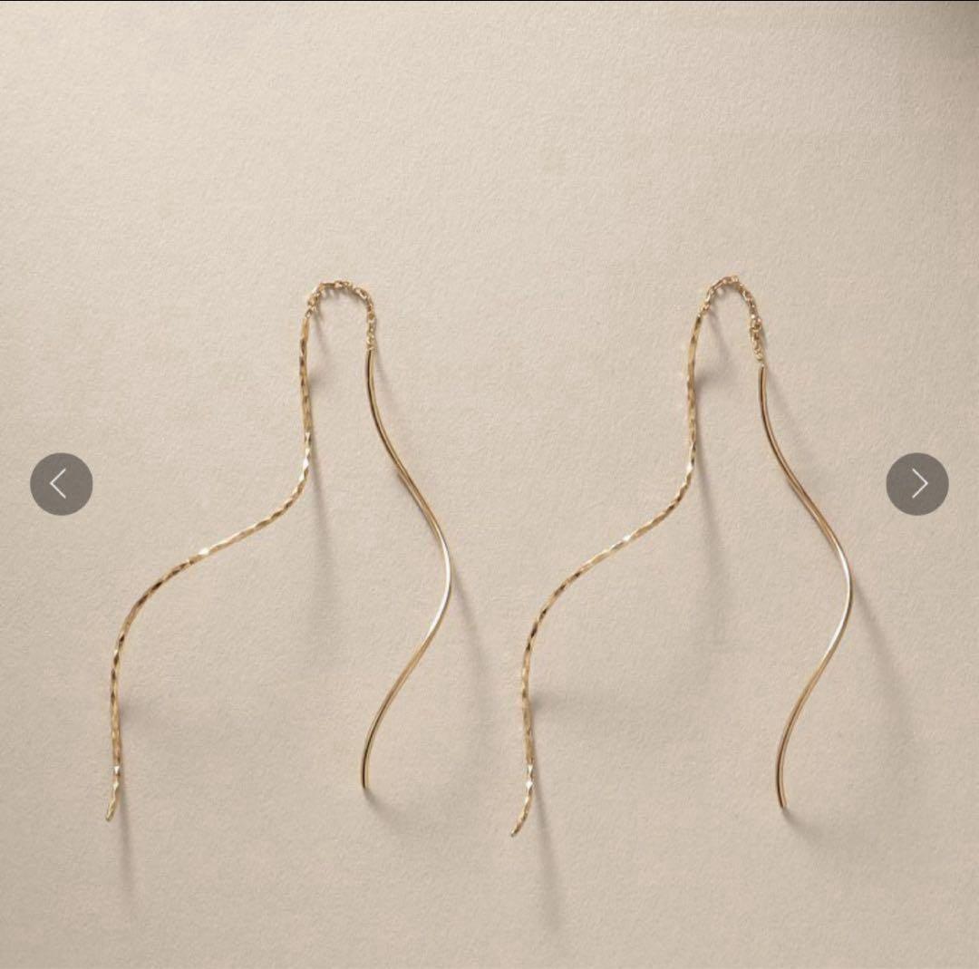 ココシュニックポリッシュミラーカットチェーンピアス片耳¥81400ヒロタカete