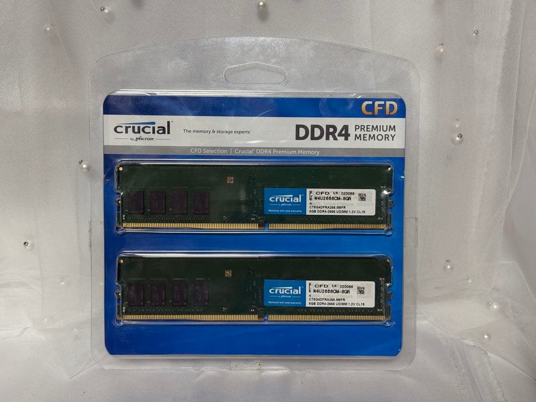 crucial DDR4-2666 16GB（8GB 2枚）