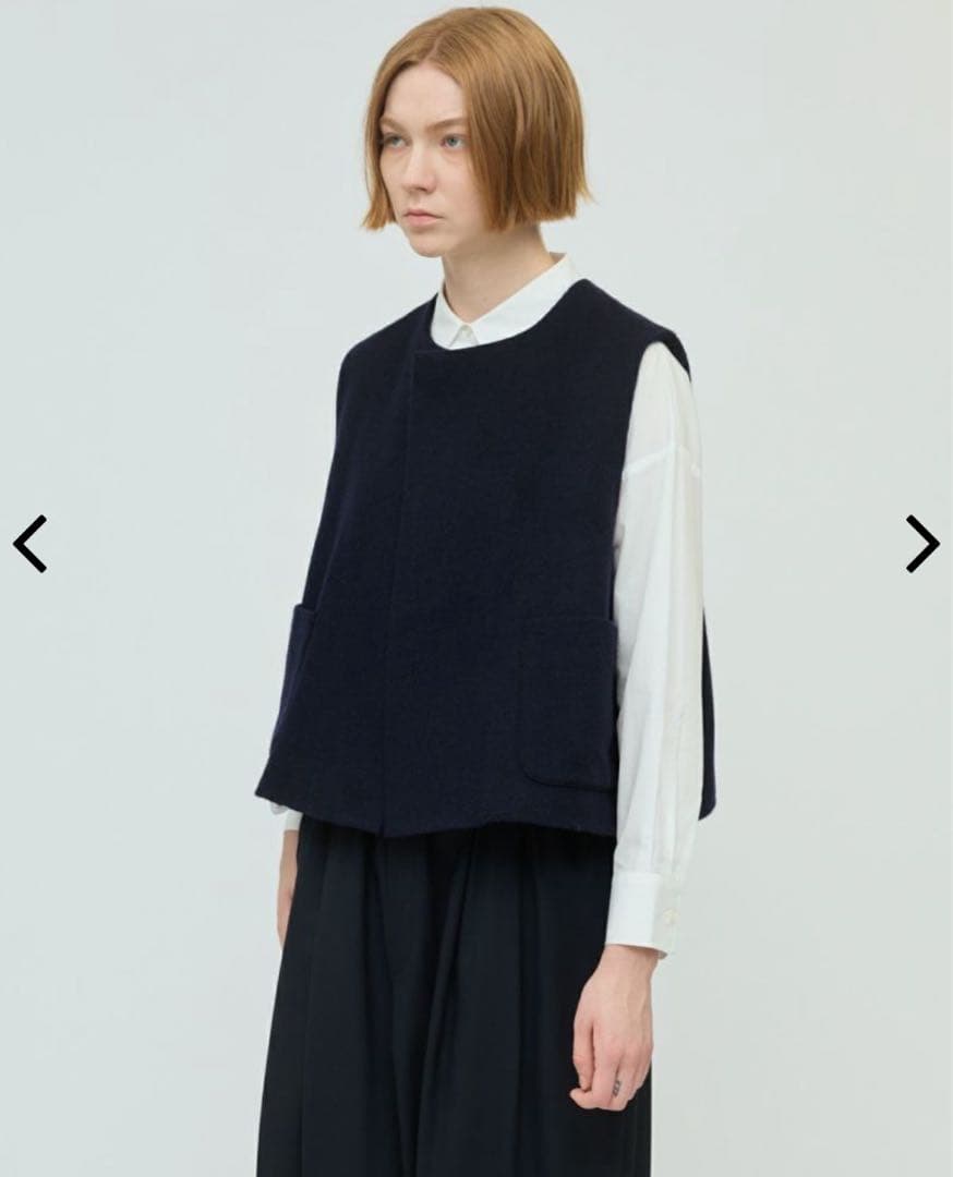 mizuiroindポケット付きクルーネックベスト　黒