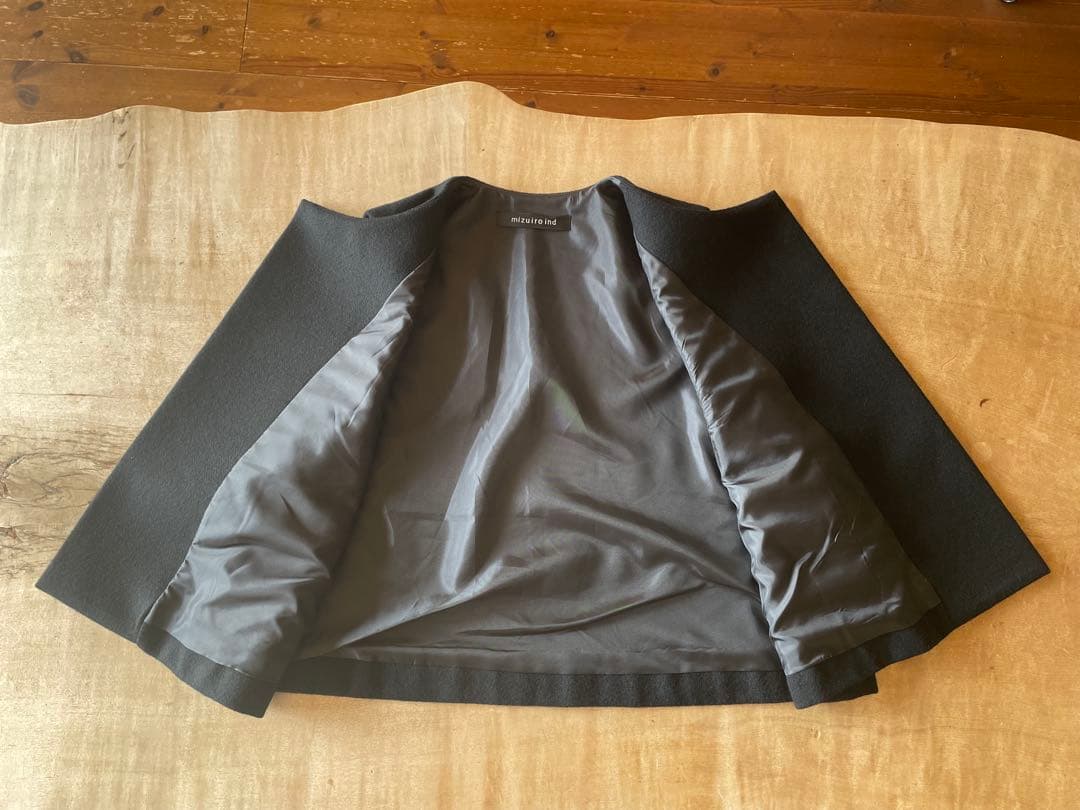 mizuiroindポケット付きクルーネックベスト　黒