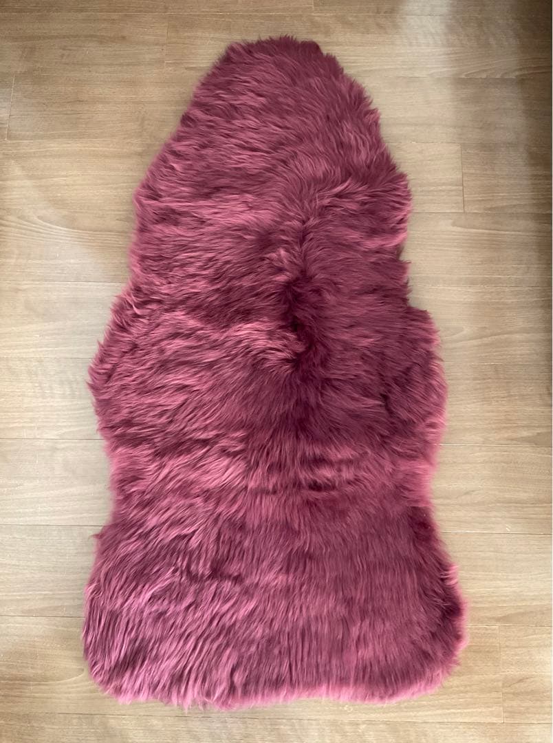 ムートンラグ 2個セット高級 厚手 リアルファー　60x117cm 未使用に近い