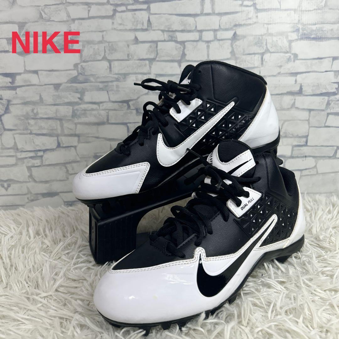 NIKE ナイキ　アメリカンフットボール　スパイク　レザー　黒　白　27.5cm
