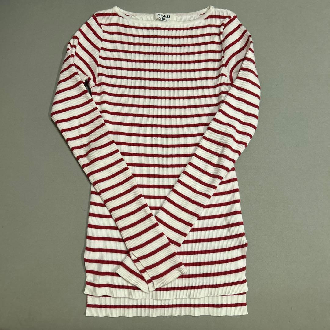 【ロンハーマン別注】 AURALEE ギザボートネック リブニット