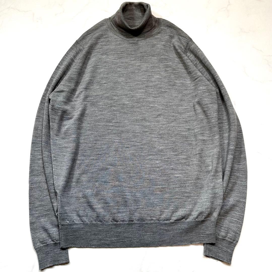 未使用級 L◎ジョンスメドレー 30G エクストラファイン メリノウールセーター