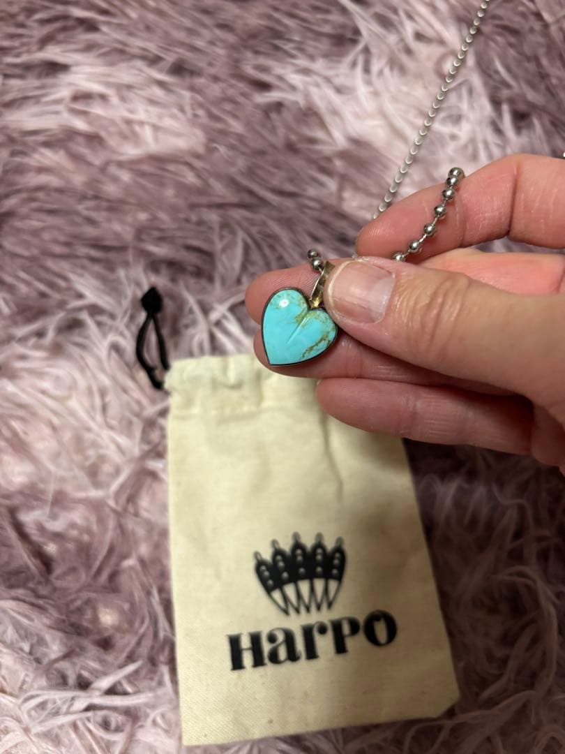 再値下げ　harpo ハート　ペンダントトップ　ターコイズ　ハルポ