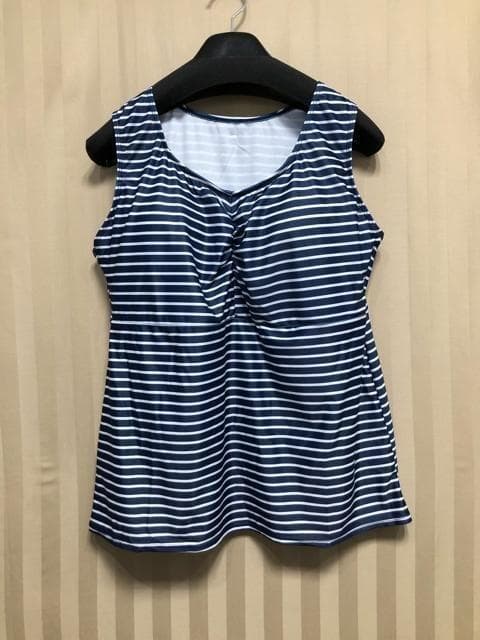 新品☆8L紺系♪カーゴパンツ付タンクトップ水着4点セット♪リゾートにも☆a993