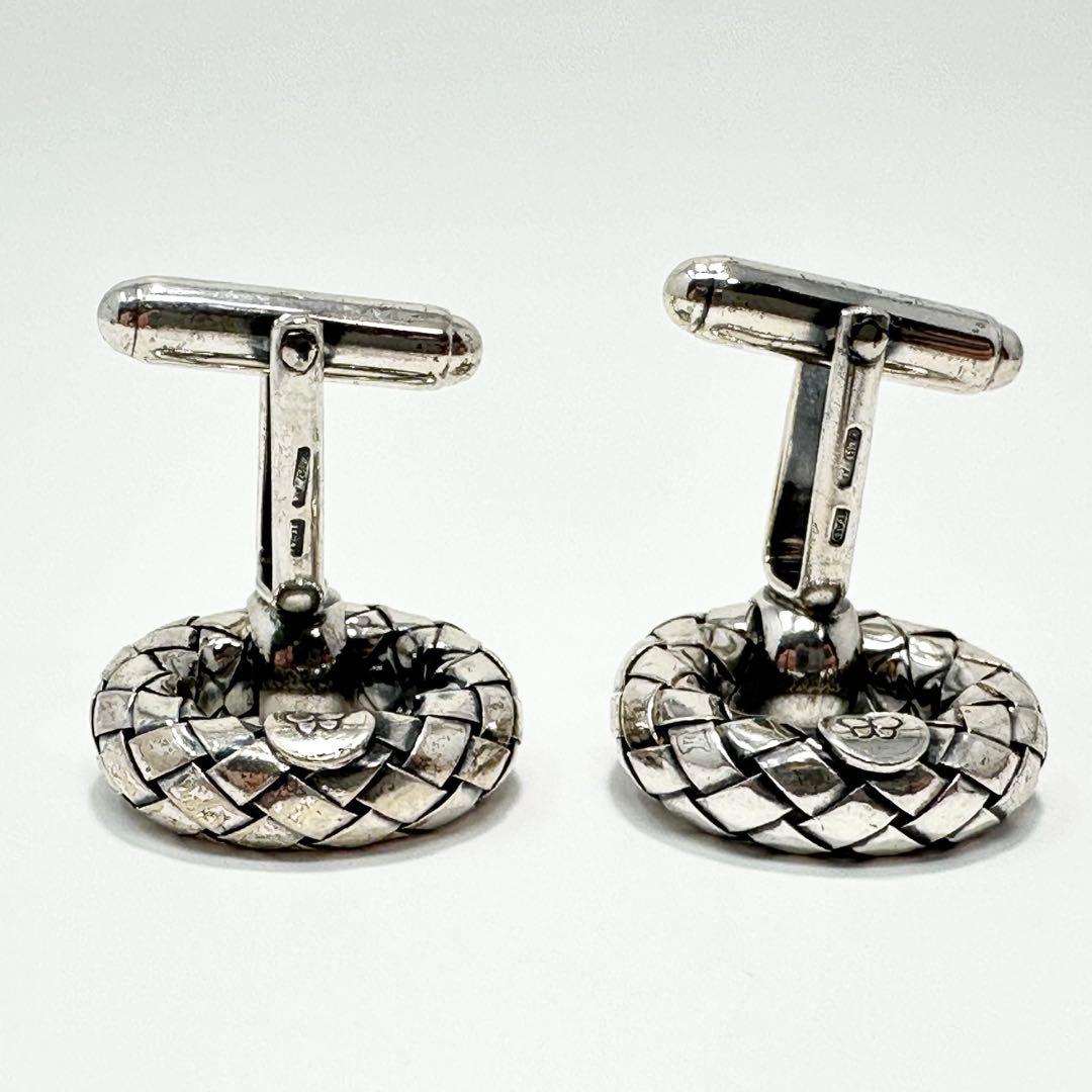 希少　ボッテガヴェネタ　イントレチャート　シルバー925 カフス　カフリンクス