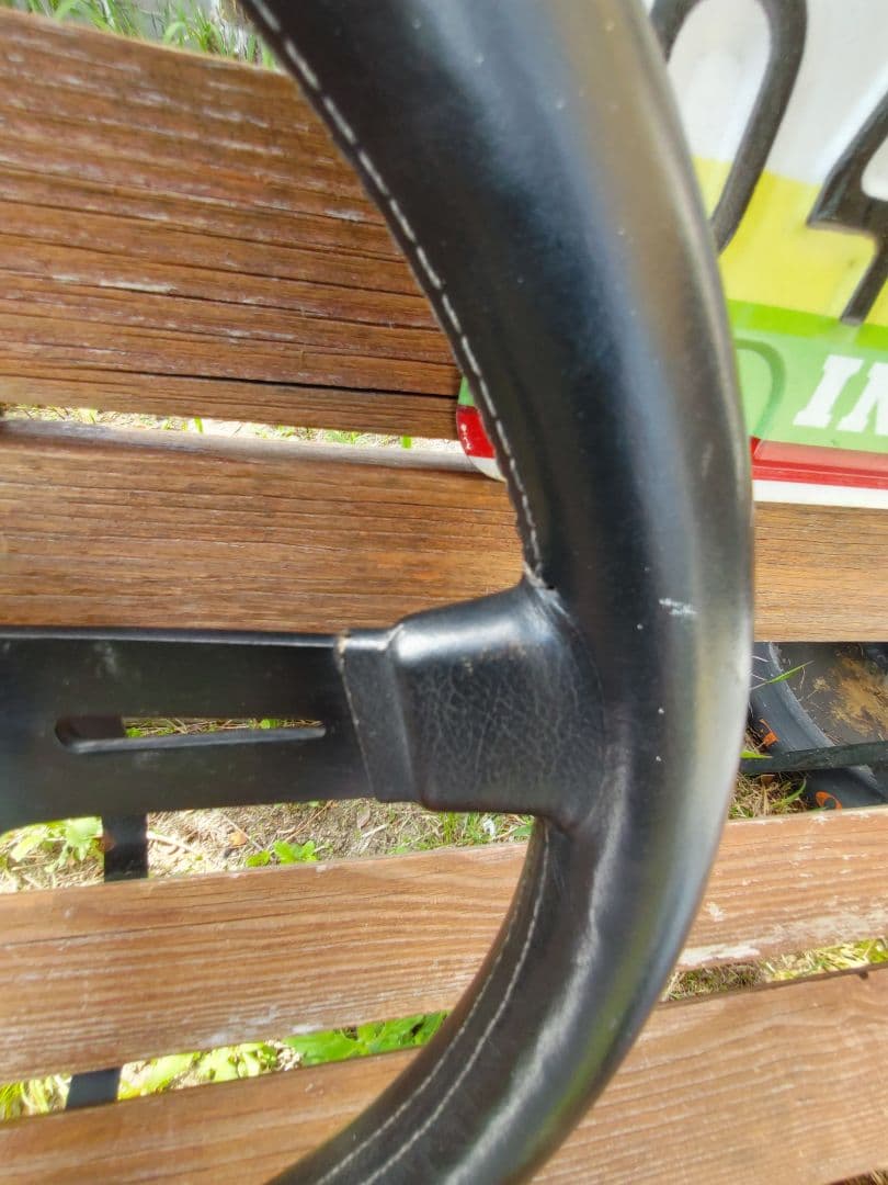 ぱぴこ！アメリカ製グランツ（GRANT）革巻きGTステアリングボス付当時物