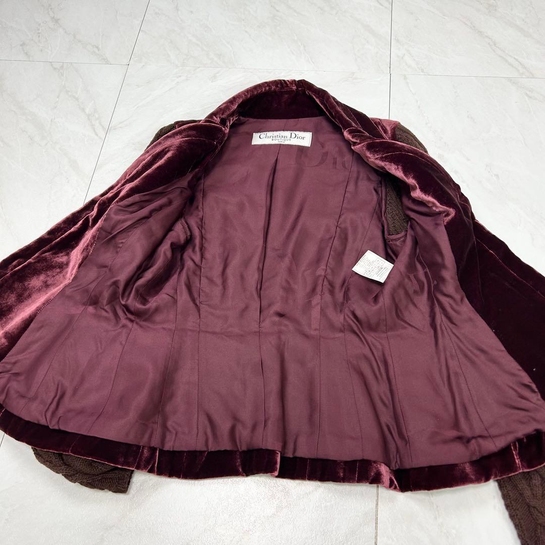 archive ディオール ガリアーノ期 ベロア ニット テーラードジャケット
