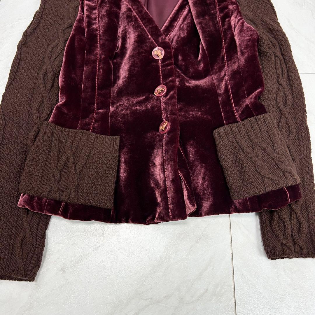 archive ディオール ガリアーノ期 ベロア ニット テーラードジャケット