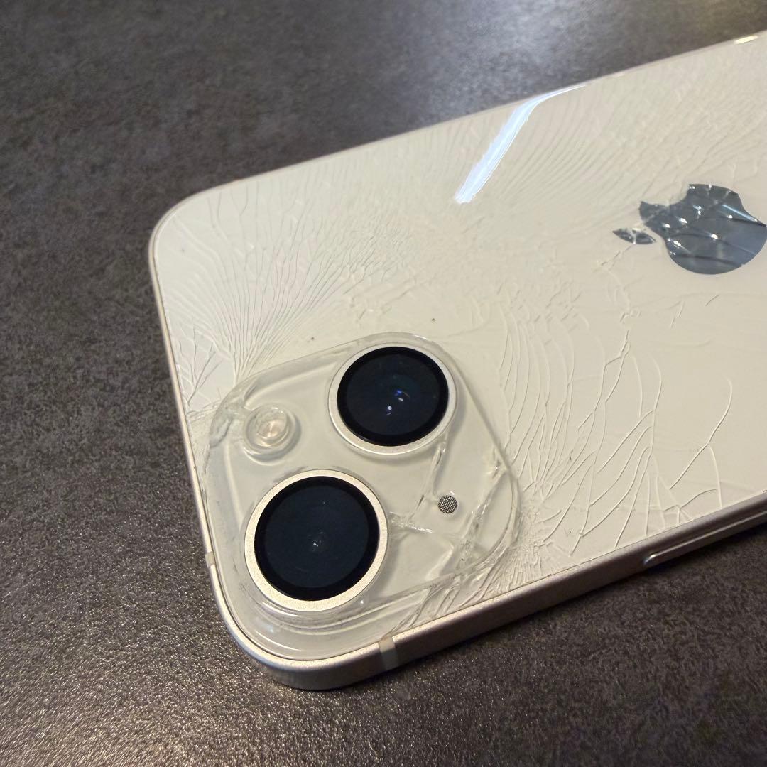 iPhone14 256GB ホワイト 背面割れあり 動作良好