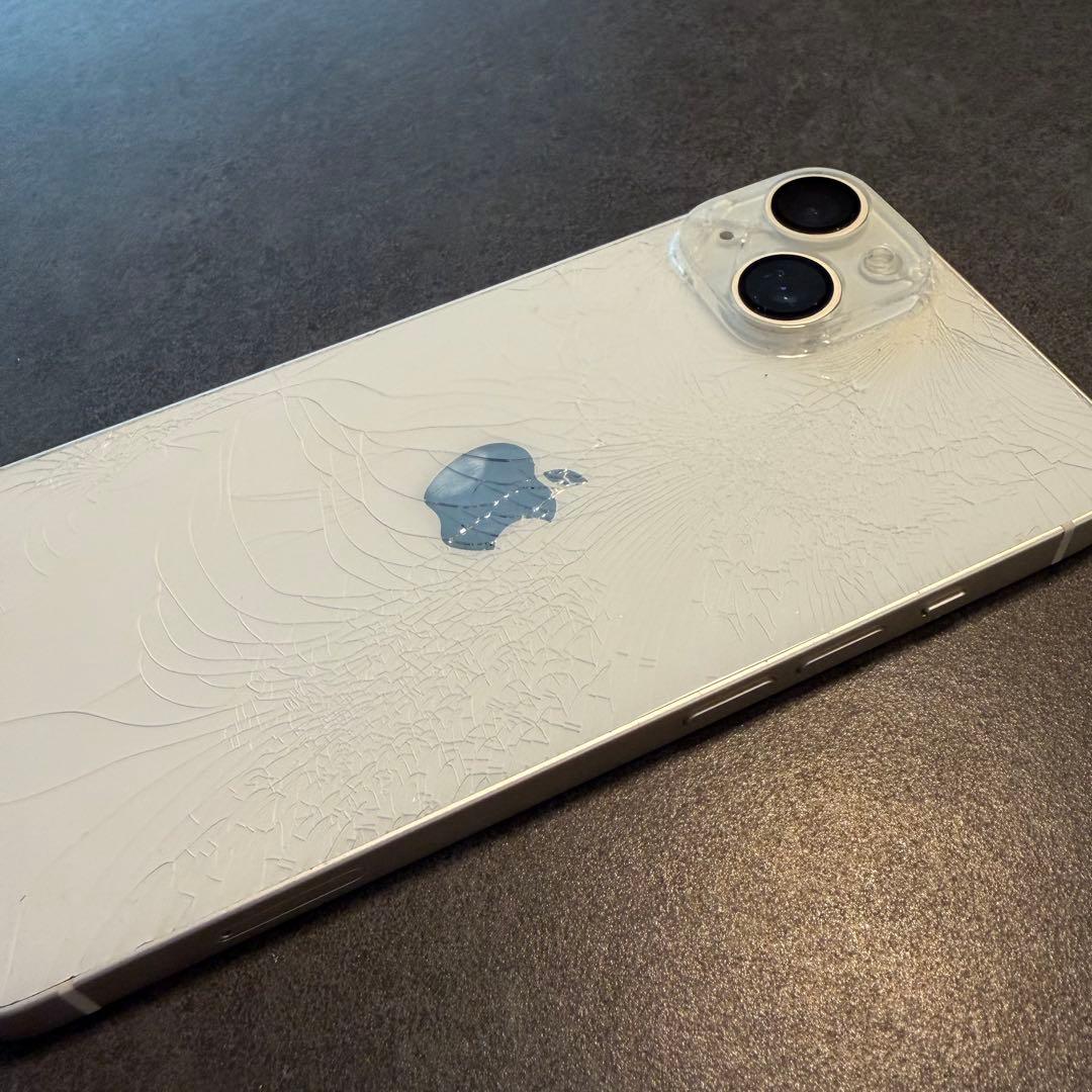 iPhone14 256GB ホワイト 背面割れあり 動作良好