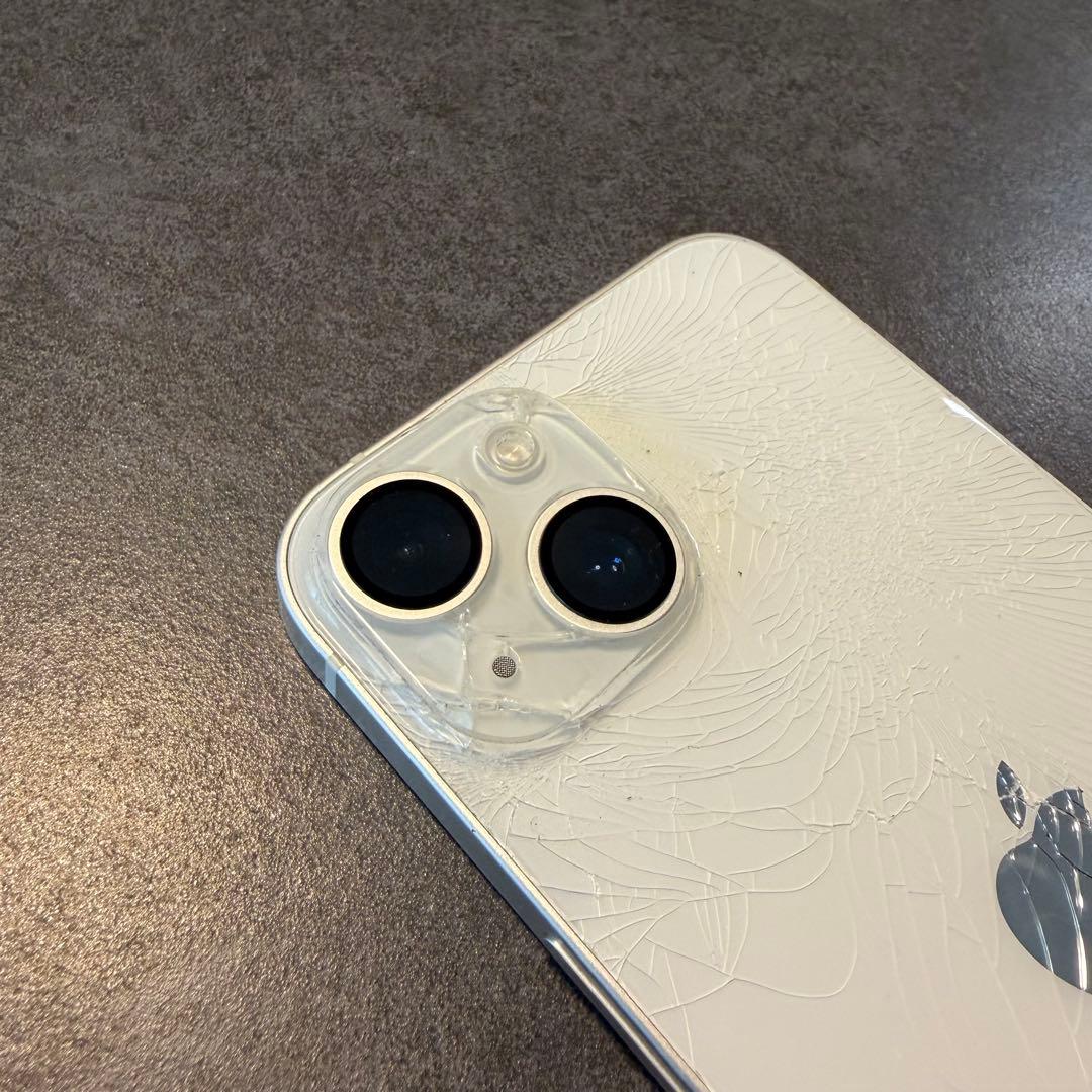 iPhone14 256GB ホワイト 背面割れあり 動作良好