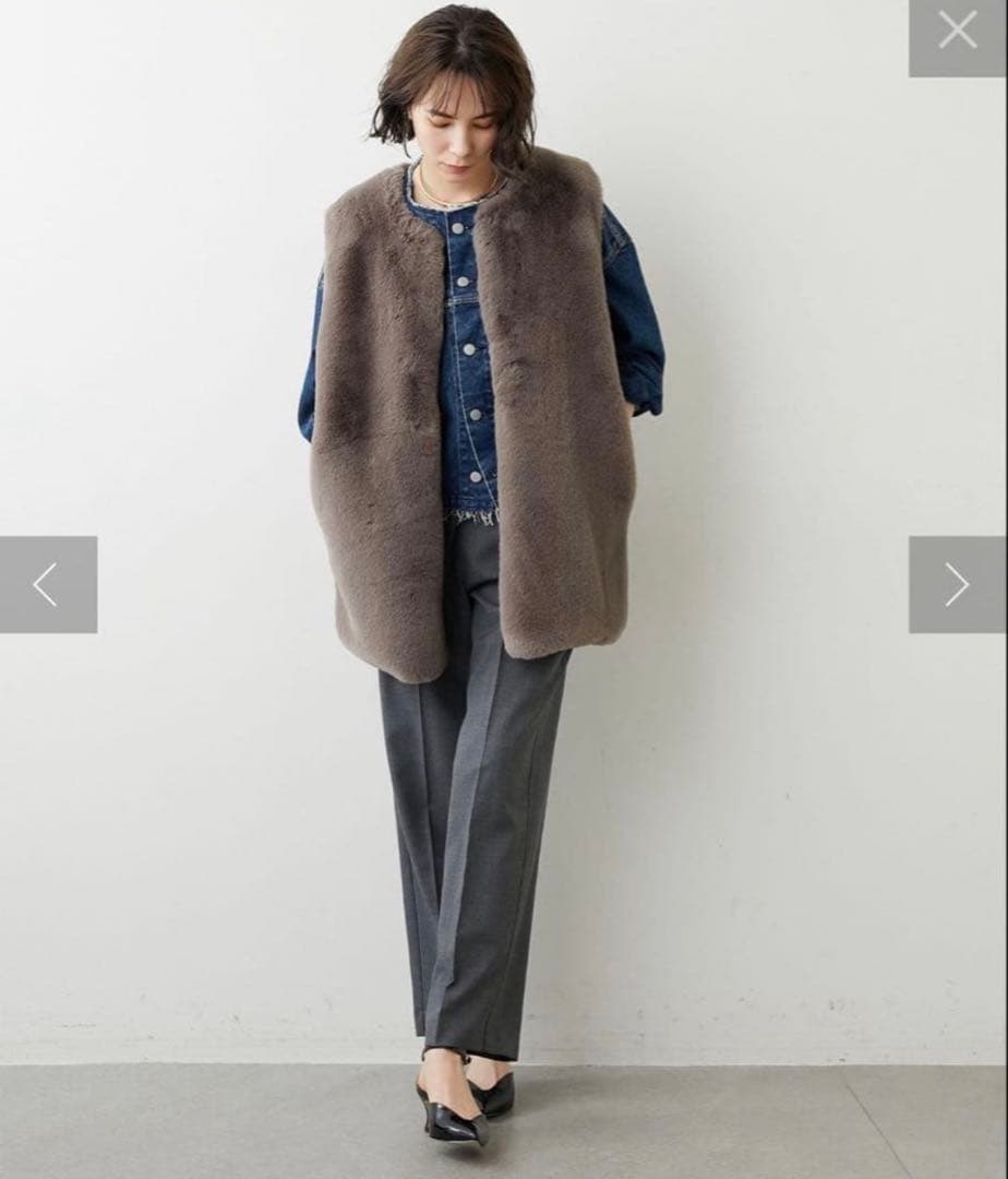 未使用近　Whim Gazettee エコファージレ　グレージュ