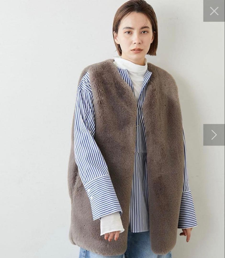 未使用近　Whim Gazettee エコファージレ　グレージュ