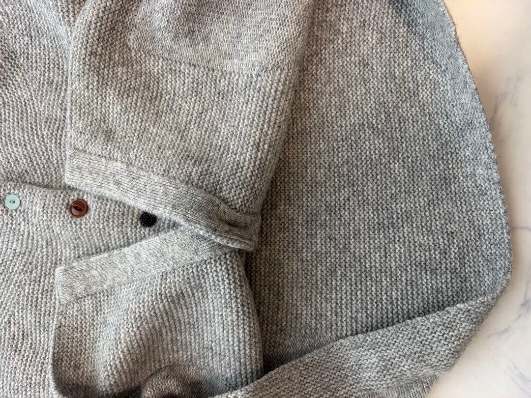 美品　ADIEU TRISTESSE 配色釦ウールカーディガン 日本製