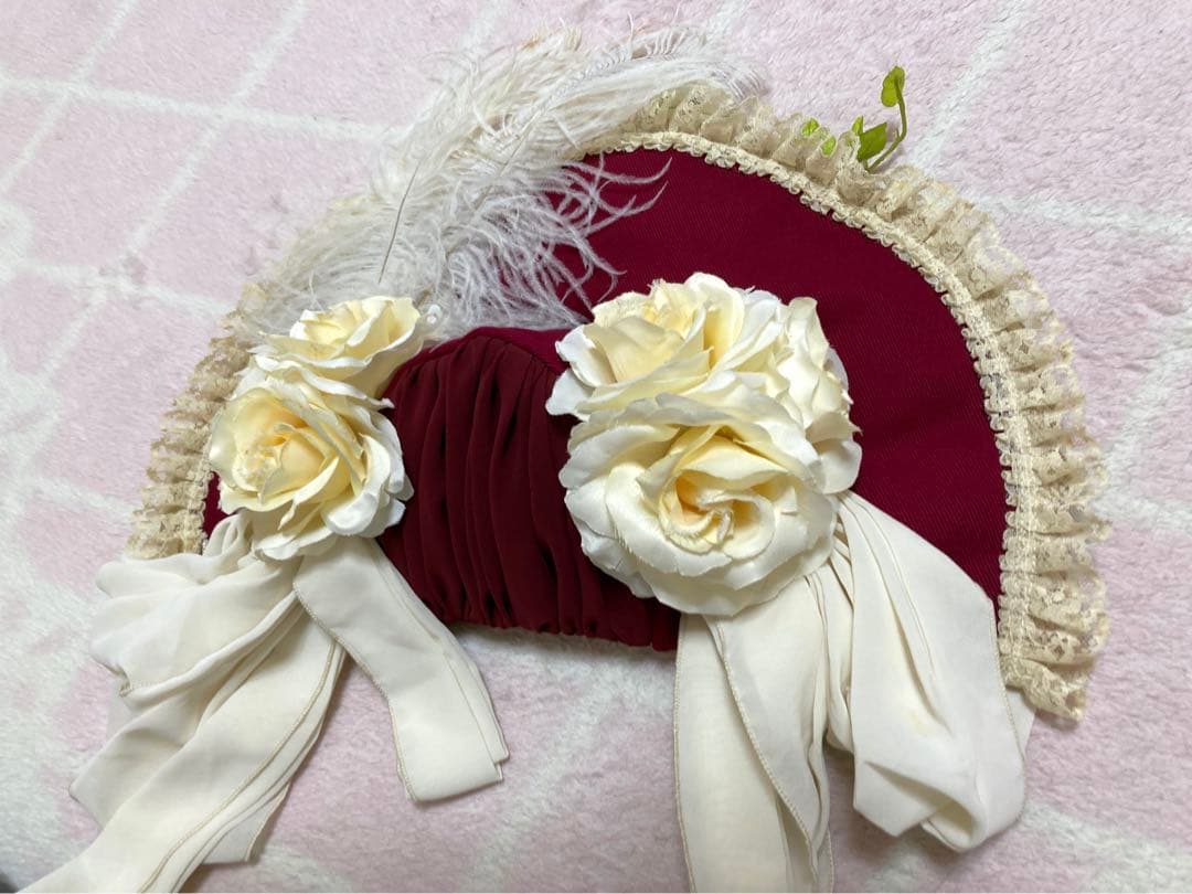 triple fortune ボンネット(ボルドー×アイボリー)