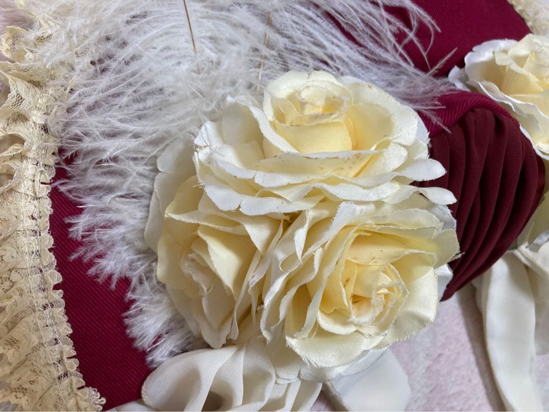 triple fortune ボンネット(ボルドー×アイボリー)