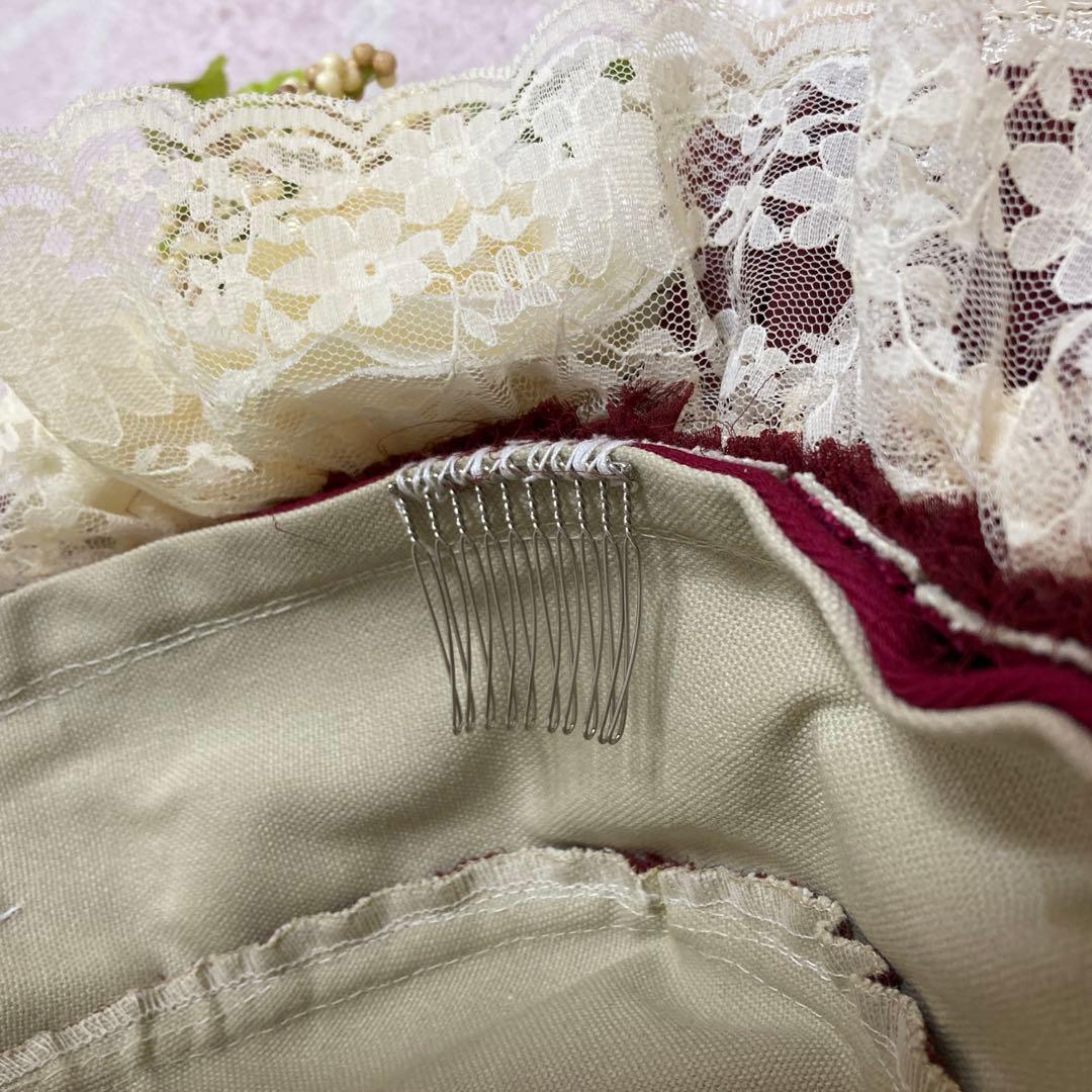 triple fortune ボンネット(ボルドー×アイボリー)