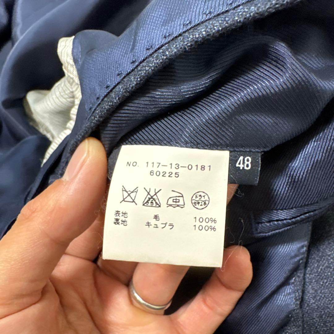 62 美品　シップス　SHIPS ロロピアーナ　スーツ　48 L ネイビー